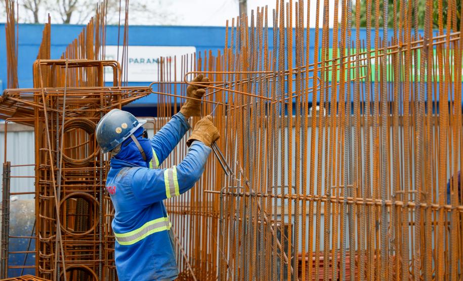 Obras da ponte de Guaratuba em outubro de 2024