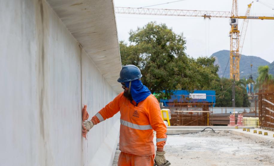 Obras da ponte de Guaratuba em outubro de 2024