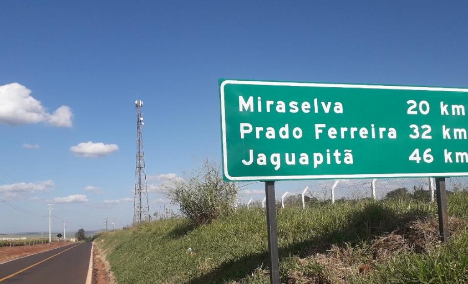 PR-534 entre Miraselva e Centenário do Sul recebendo serviços do Proseg Paraná