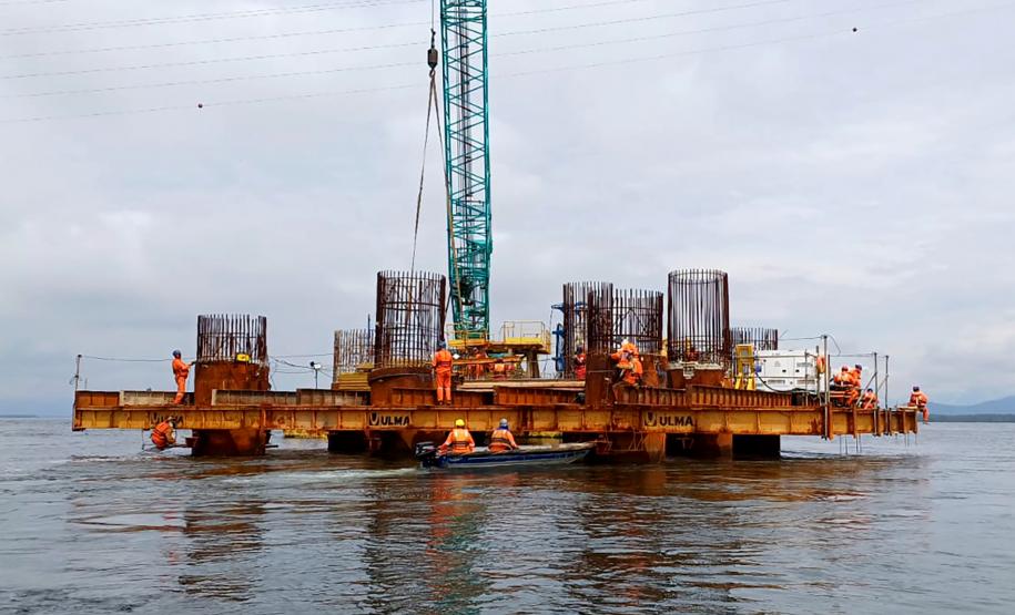 Ponte de Guaratuba chega a 27,1% de execução