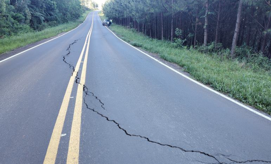 PR-170 em Bituruna - trechos danificados pelas chuvas