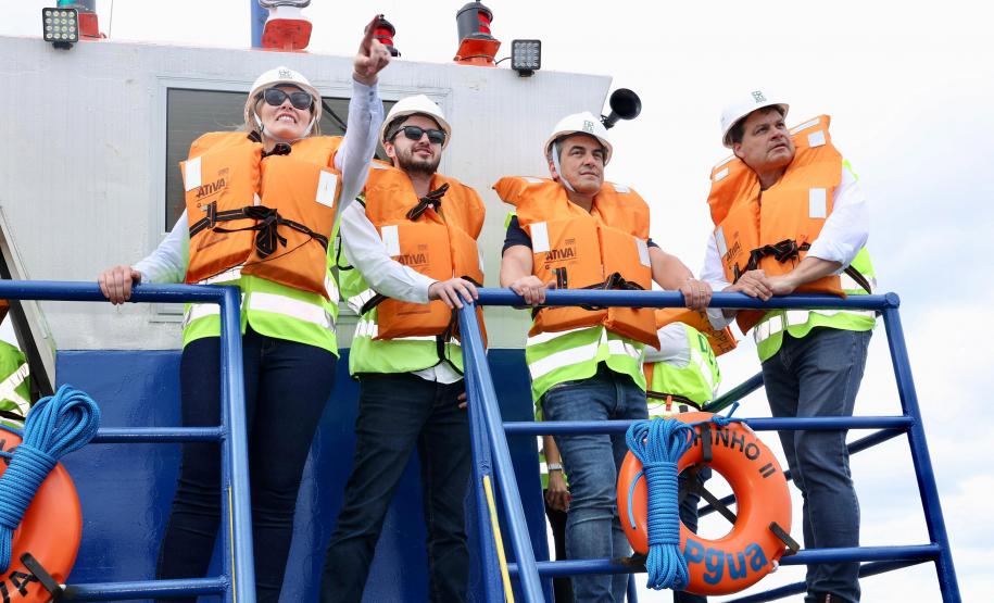 Ponte de Guaratuba - visita técnica do secretário