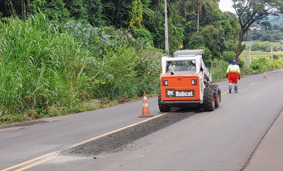 Fresagem de pavimento em rodovia estadual