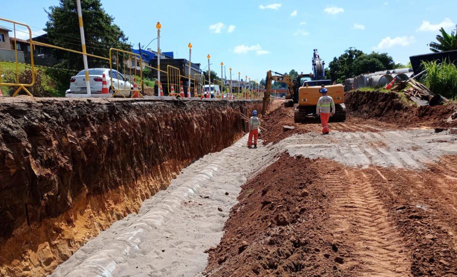 PR-160 obras da nova trincheira em Telêmaco Borba