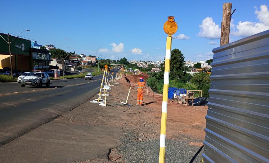 PR-160 obras da nova trincheira em Telêmaco Borba