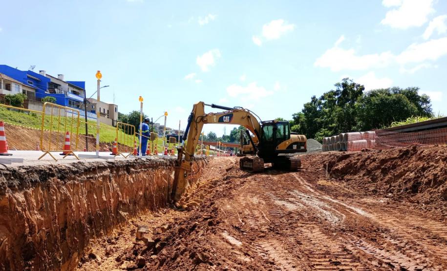 PR-160 obras da nova trincheira em Telêmaco Borba
