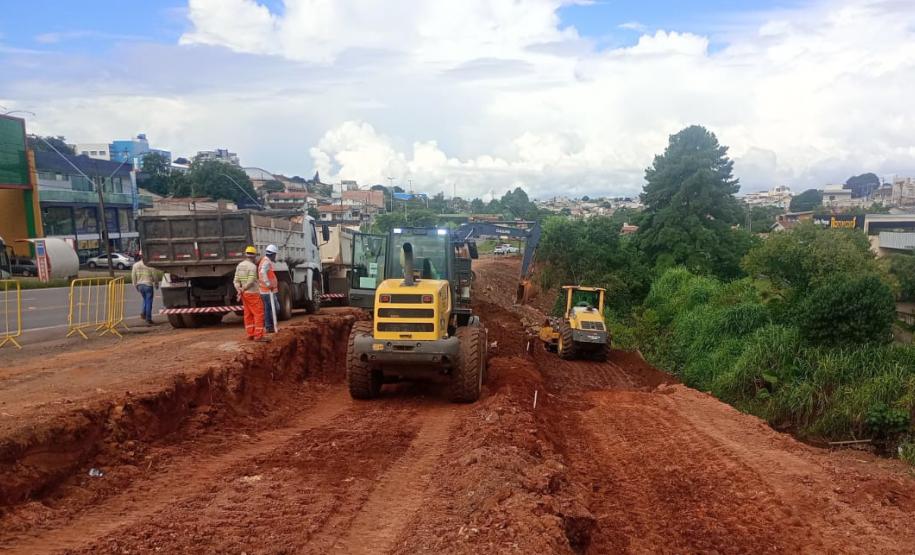 PR-160 Telêmaco Borba serviços iniciais da nova trincheira