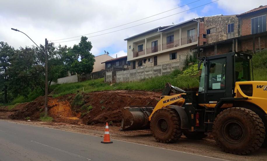 PR-160 Telêmaco Borba serviços iniciais da nova trincheira