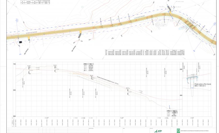 PR-239 página do projeto geométrico de pavimentação