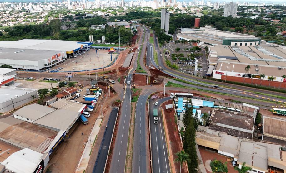 Obras do novo Trevo do Catuaí, em Maringá