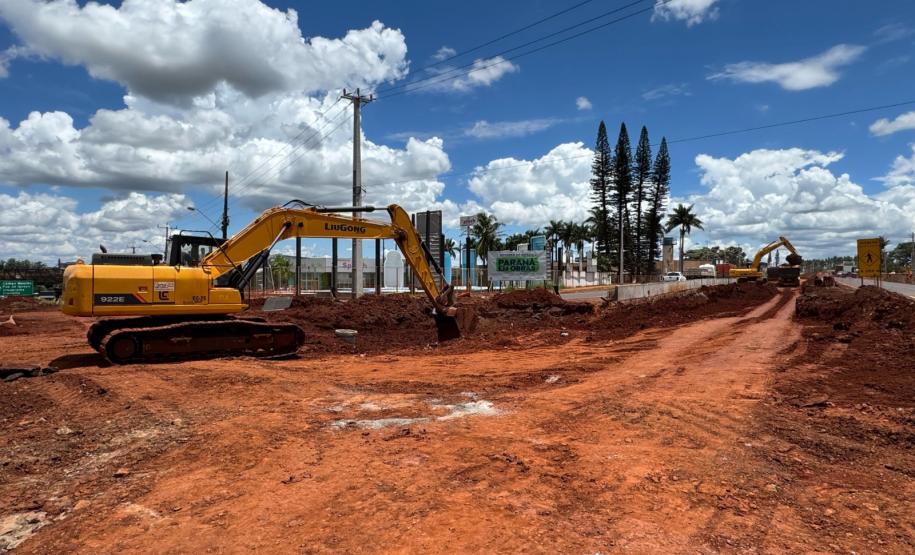 Obras do novo Trevo do Catuaí, em Maringá