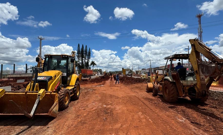 Obras do novo Trevo do Catuaí, em Maringá