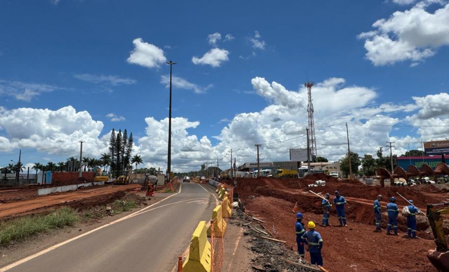 Obras do novo Trevo do Catuaí, em Maringá