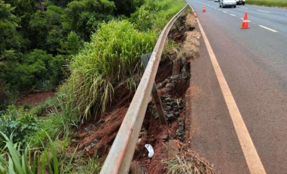 Contorno de Marialva - local atingido por erosão