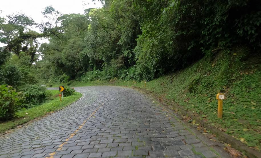 Estrada da Graciosa - trecho de pavimento poliédrico