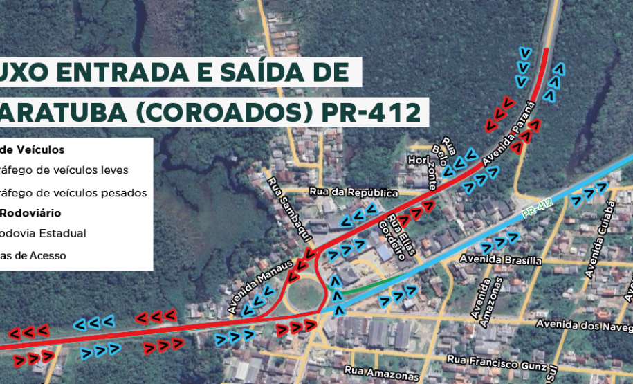 Entrada e saída de Guaratuba (Coroados) pela PR-412