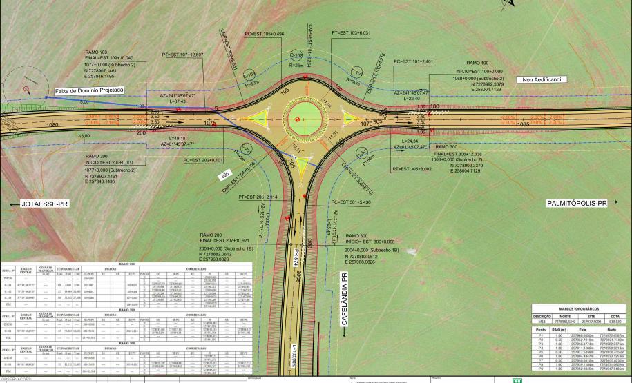 PR-575 projeto rótula Palmitópolis