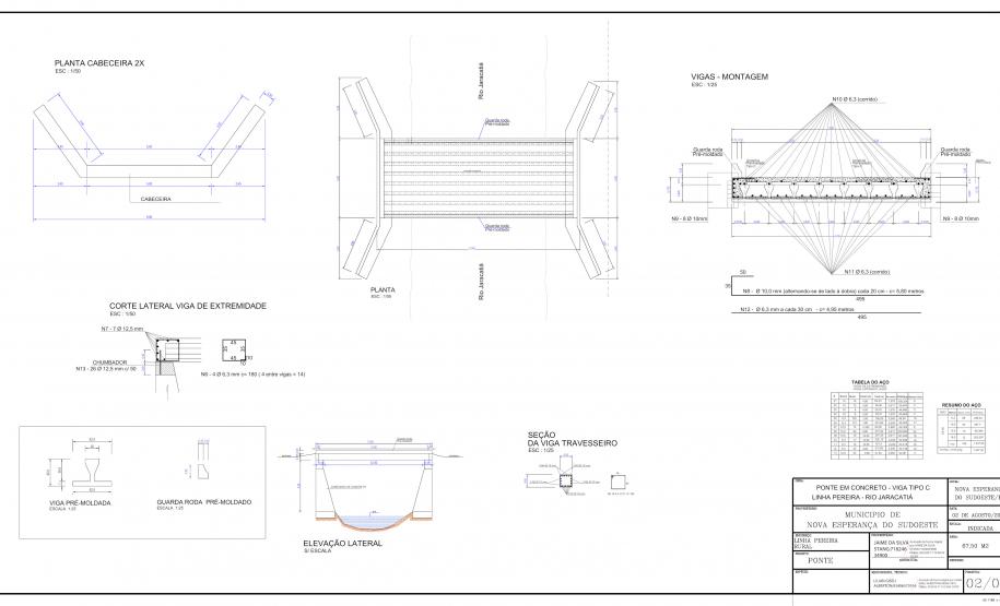Projeto de nova ponte sobre o Rio Jarcatiá