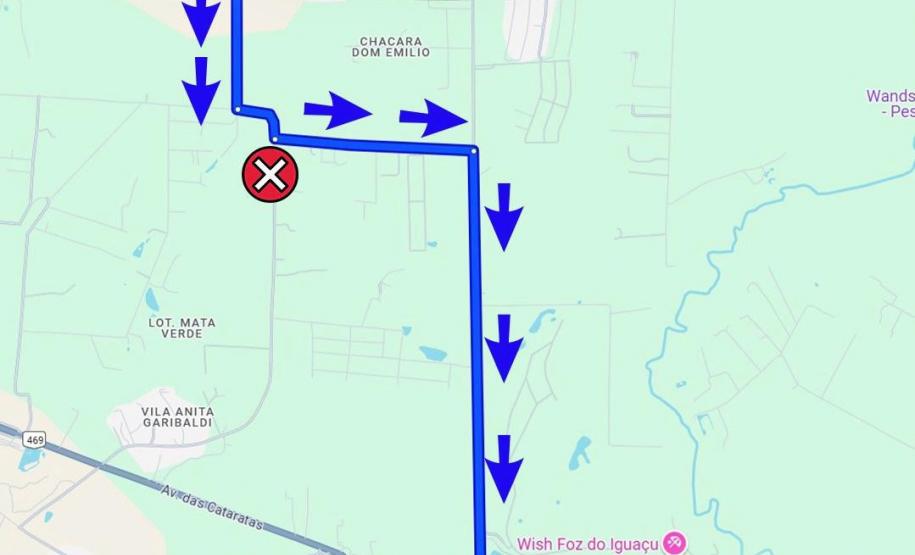 Rota alternativa para usuários