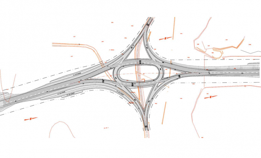 Contorno Noroeste de Pato Branco lote 2 - croqui da rótula de acesso ao aeroporto