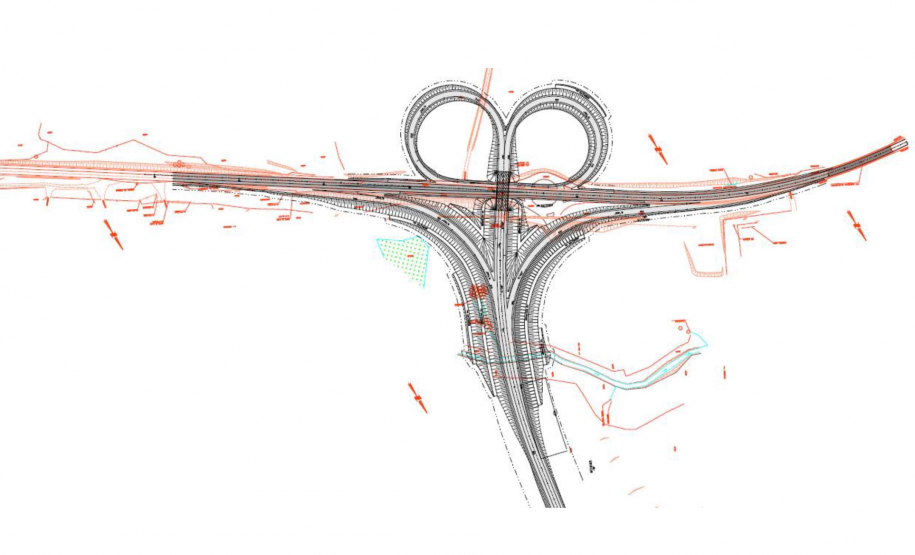 Contorno Noroeste de Pato Branco lote 2 - croqui do viaduto da PRC-158
