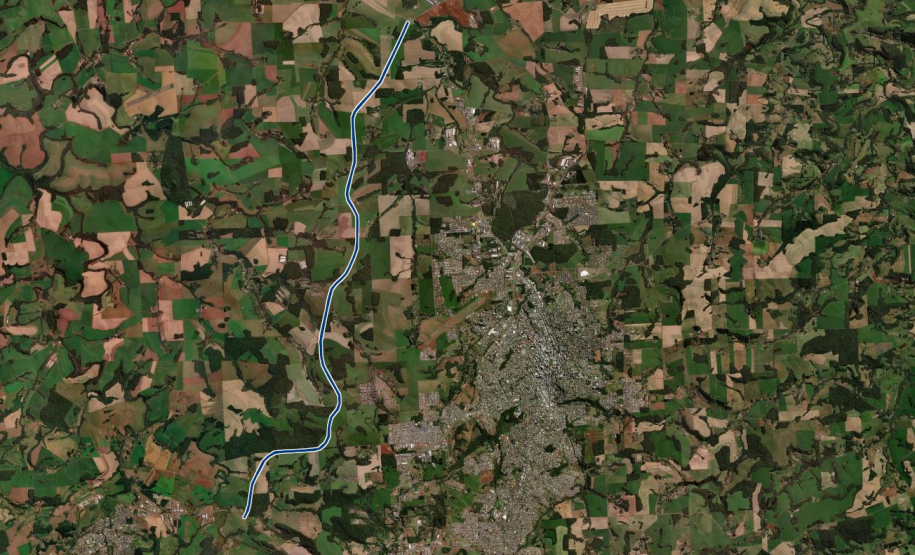 Mapa do lote 2 do Contorno Noroeste de Pato Branco
