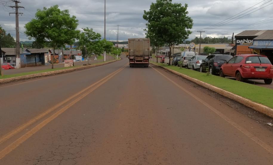 Trecho da PR-473 onde a passarela será instalada