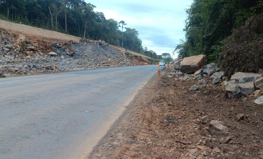 PRC-466 km 254 em Guarapuava, local da nova detonação de rochas