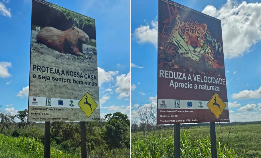 Novas placas e painéis da BR-487 na Parque Nacional Ilha Grande
