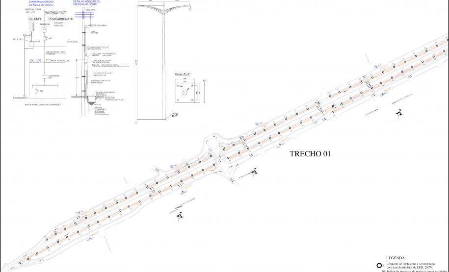 Folha do projeto geométrico da obra
