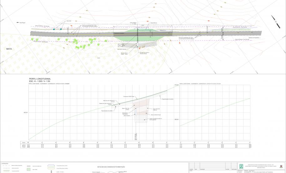 Folha do projeto geométrico da obra