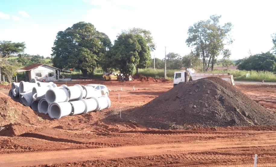 Serviços do novo trevo rodoviário entre Porto Rico e São Pedro do Paraná