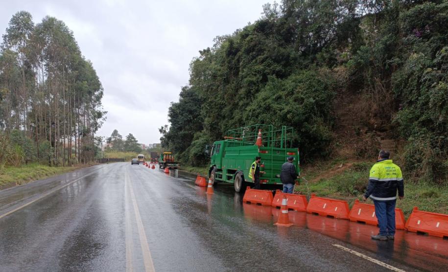 PR-160 em Telêmaco Borba, local da interdição