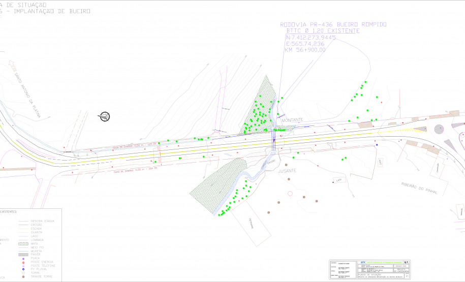 Folha do projeto geométrico da obra
