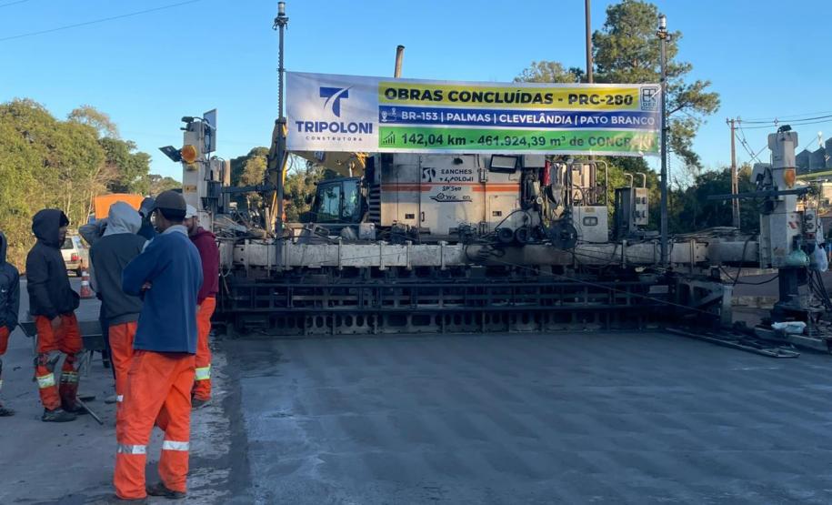 PRC-280 final da concretagem entre Clevelândia e Pato Branco