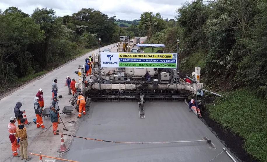 PRC-280 final da concretagem entre Clevelândia e Pato Branco