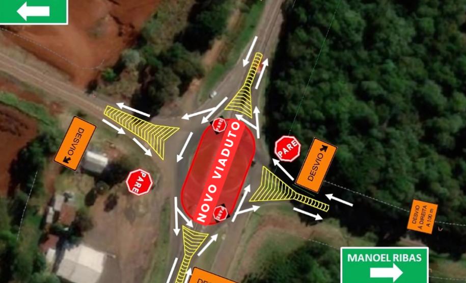 Croqui da interdição e desvios