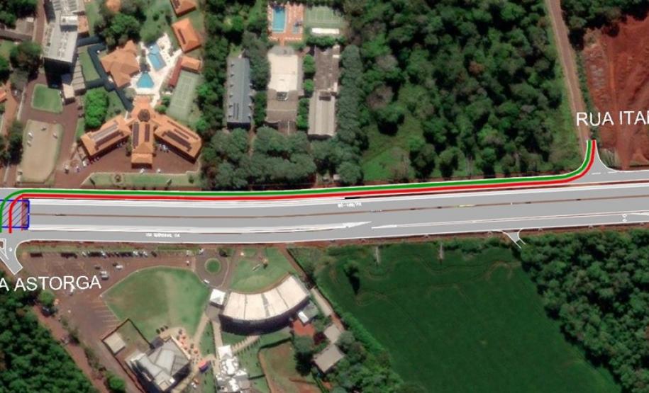 Croqui do desvio da Rua Itaboraí na BR-469