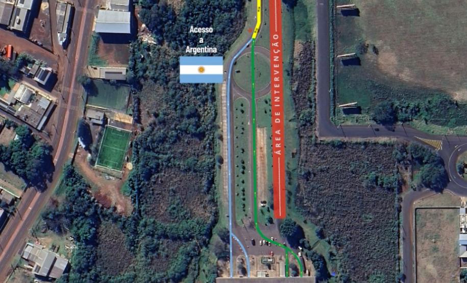 Croqui da interdição de pista da Av. Mercosul