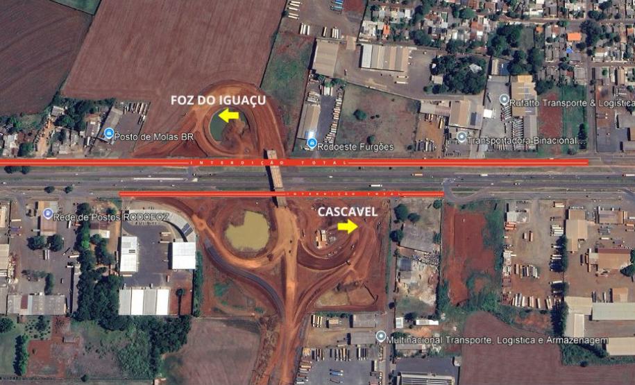 Croqui interdição marginais da BR-277