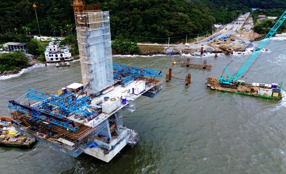 Obras da Ponte de Guaratuba em agosto 2025