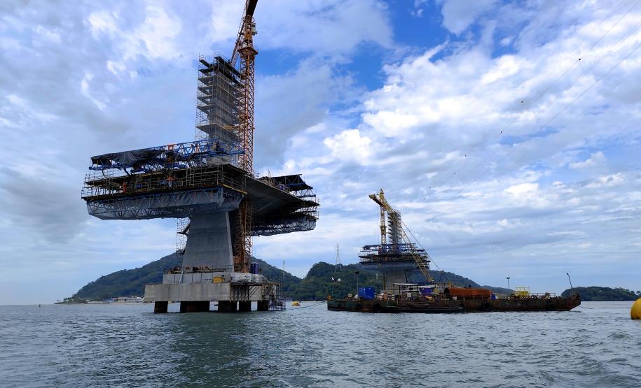 Obras da Ponte de Guaratuba em agosto 2025