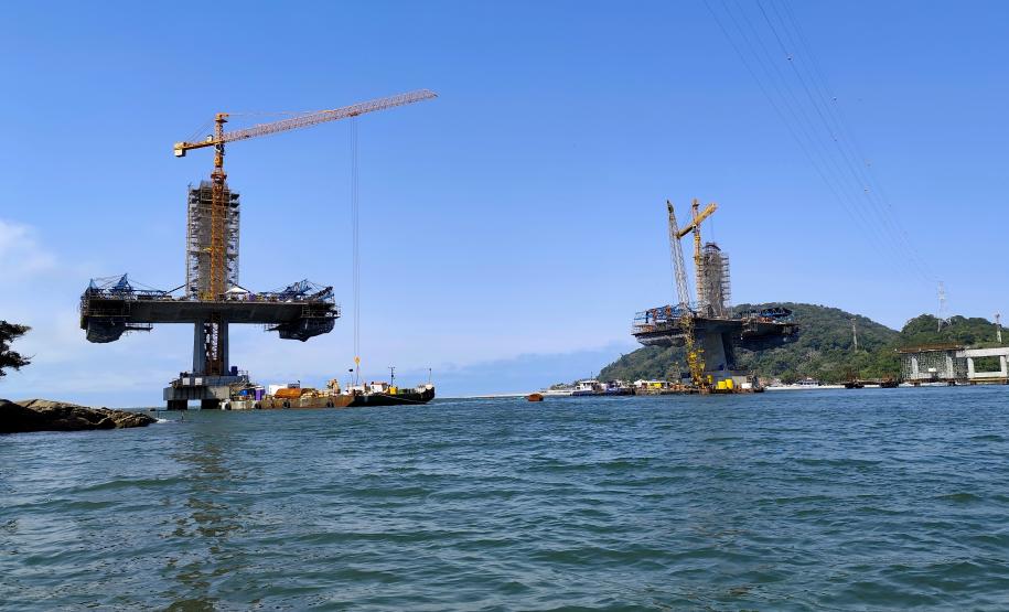 Obras da Ponte de Guaratuba em agosto 2025