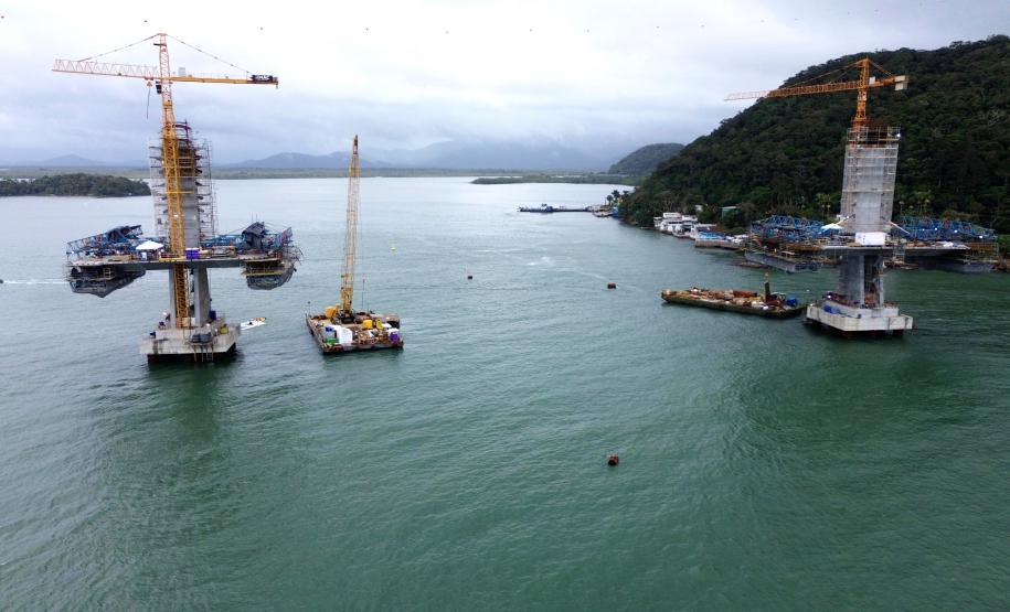 Obras da Ponte de Guaratuba em agosto 2025