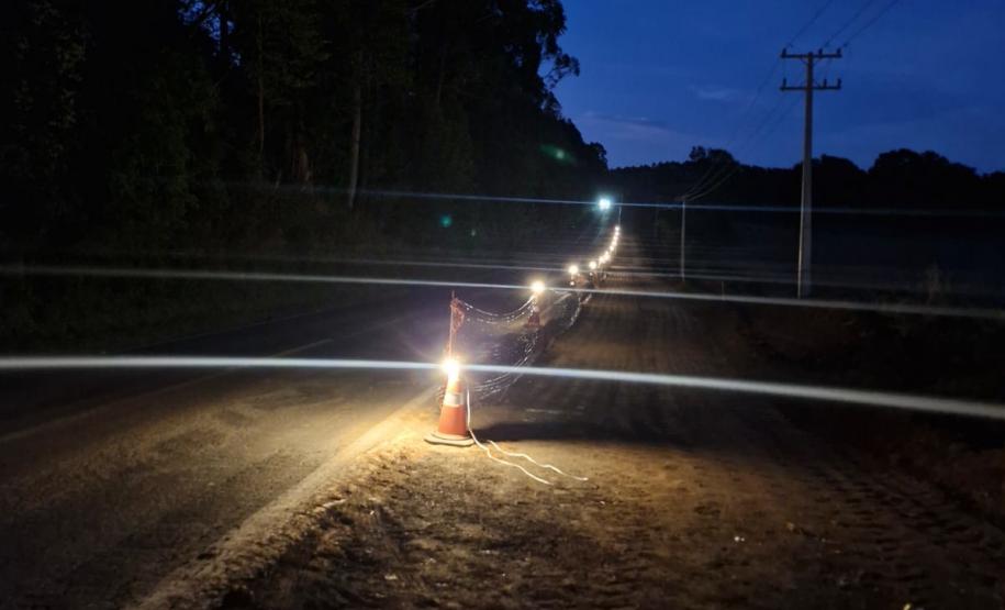 PR-180 entre Francisco Beltrão e Enéas Marques, sinalização noturna