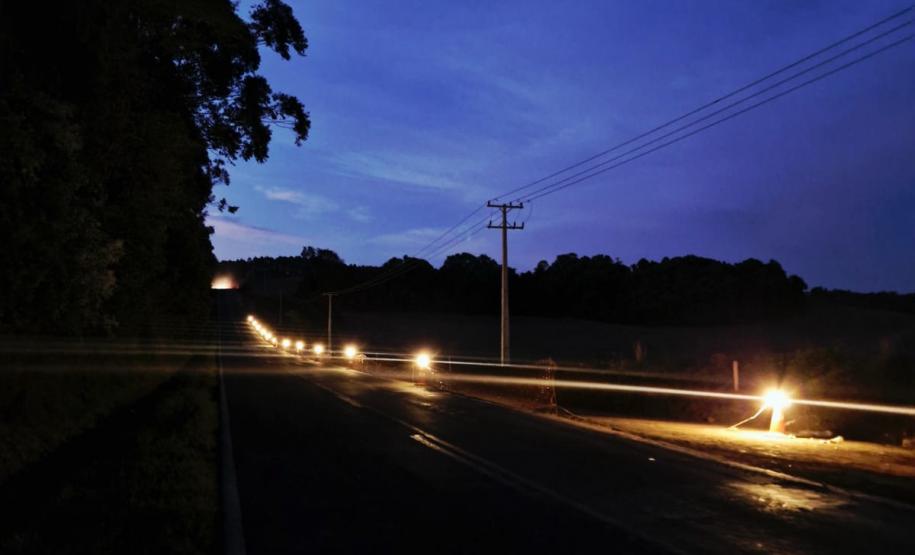 PR-180 entre Francisco Beltrão e Enéas Marques, sinalização noturna