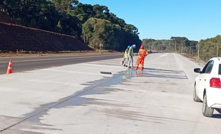 PRC-466 entre Palmeirinha e Guarapuava - pavimentação em concreto