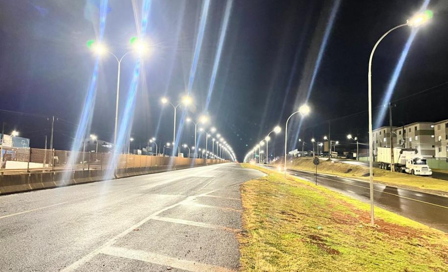 PRC-466 em Guarapuava - recuperação da iluminação pela Prefeitura de Guarapuava