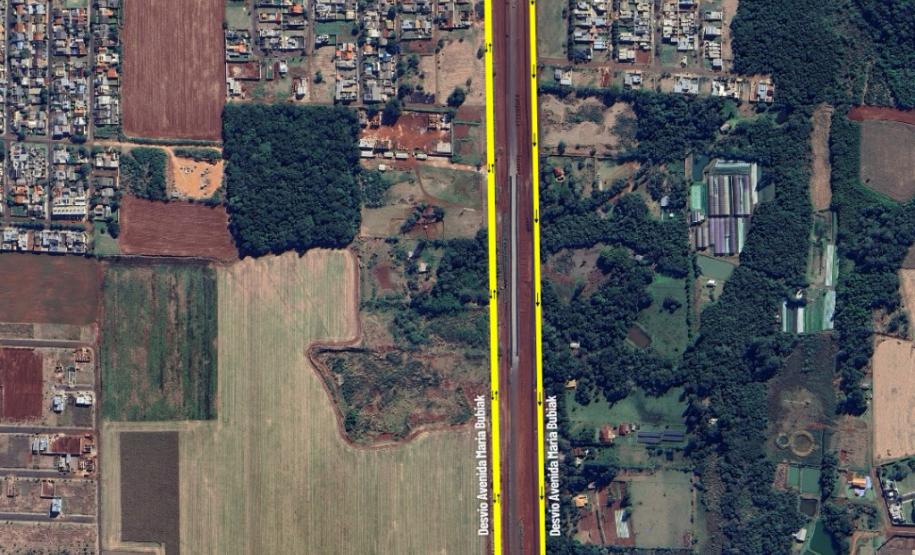 Croqui da interdição e desvios