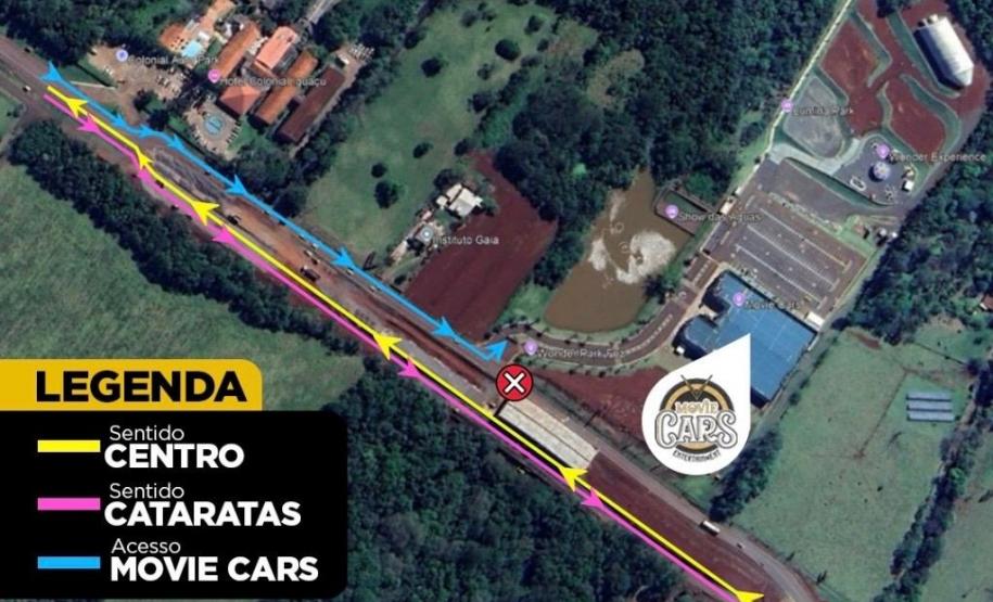 Croqui desvio BR-469 viaduto Movie Cars